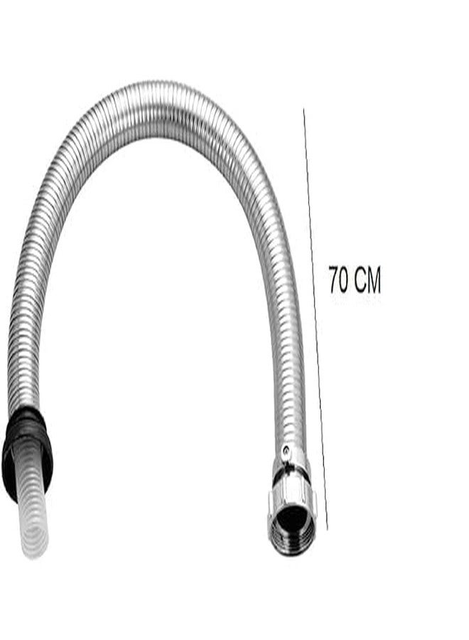 AIMKO Flexible Chrome SS-304 Waste Pipe 1 1/4" (32mm), Stainless Steel Basin Drain Hose for Bathroom and Kitchen, Leakproof, Corrosion-Resistant, Adjustable Flexible Sink Outlet Tube, Pack of 2 - Image 3